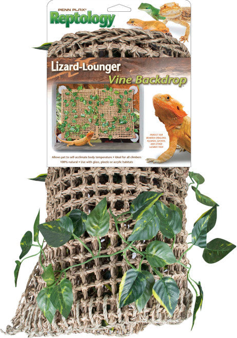 Penn - Plax Lizard Lounger Basking Platform with Vines Brown 23.5 in x 14 - Reptile