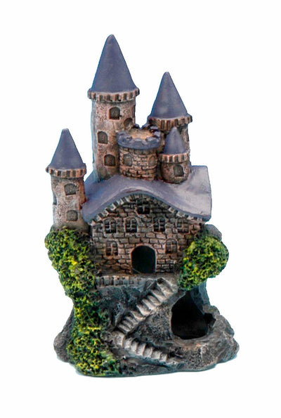 Penn-Plax Magic Castle Aquarium Ornament Brown/Grey 4in Mini