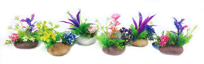 Penn-Plax Rock Aquarium Plant Style Assorted 6 in 6 Count