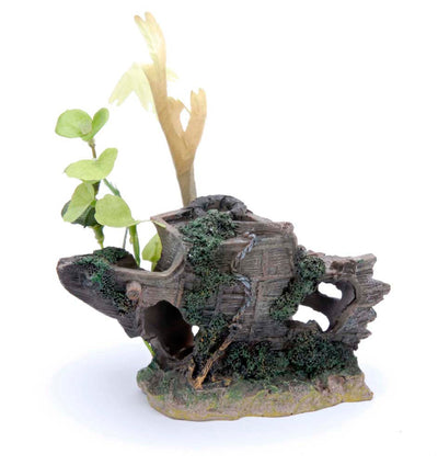 Penn-Plax Shipwreck Bow Aquarium Ornament Brown/Grey 3in SM