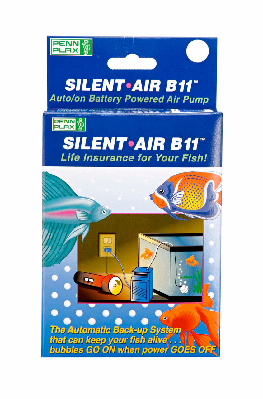 Penn-Plax Silent Air B11 Battery Aquarium Air Pump Blue
