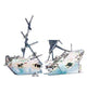 Penn - Plax Split Shipwreck Air Aquarium Ornament Blue White