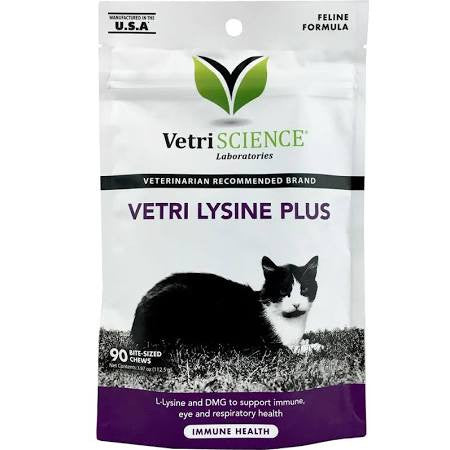 Pet Naturals Of Vermont Vetriscience Vetri-lysine Plus Immune Health Bite-sized Cat Chews-90 Count-{L+x} 026664005106
