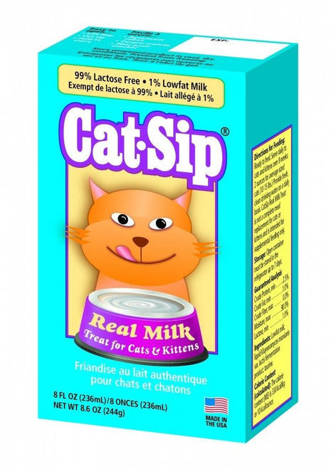 PetAg Cat - Sip Real Milk Treat for Cats & Kittens 8 fl oz {L + 1} 202067 - Cat