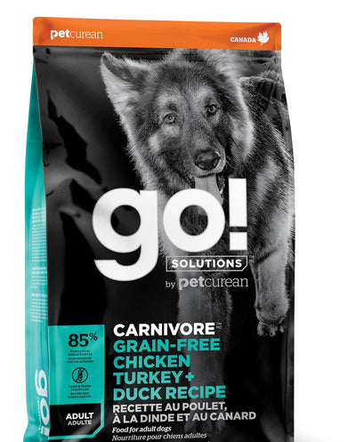 Petcurean GO! CARNIVORE Grain Free Chicken, Turkey + Duck Adult 22lb {L-1}152257 815260005111