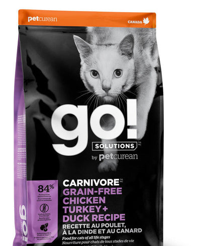 Petcurean GO! CARNIVORE Grain Free Chicken Turkey + Duck Cat 16lb {L - 1}152265