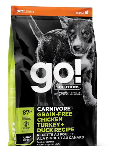 Petcurean GO! CARNIVORE Grain Free Chicken, Turkey + Duck Puppy 12lb {L-1}152251 815260005067