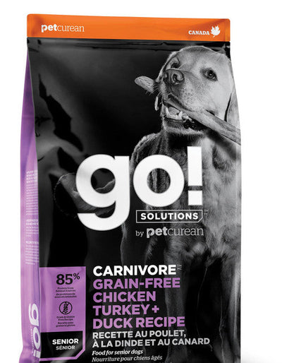 Petcurean GO! CARNIVORE Grain Free Chicken Turkey + Duck Senior Dog 12lb {L - 1}152260