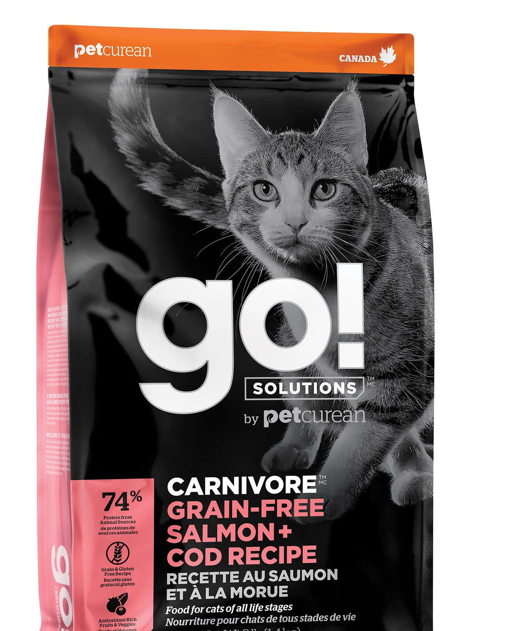 Petcurean GO! CARNIVORE Grain Free Salmon + Cod Recipe for cats 16lb {L-1}152248 815260005357