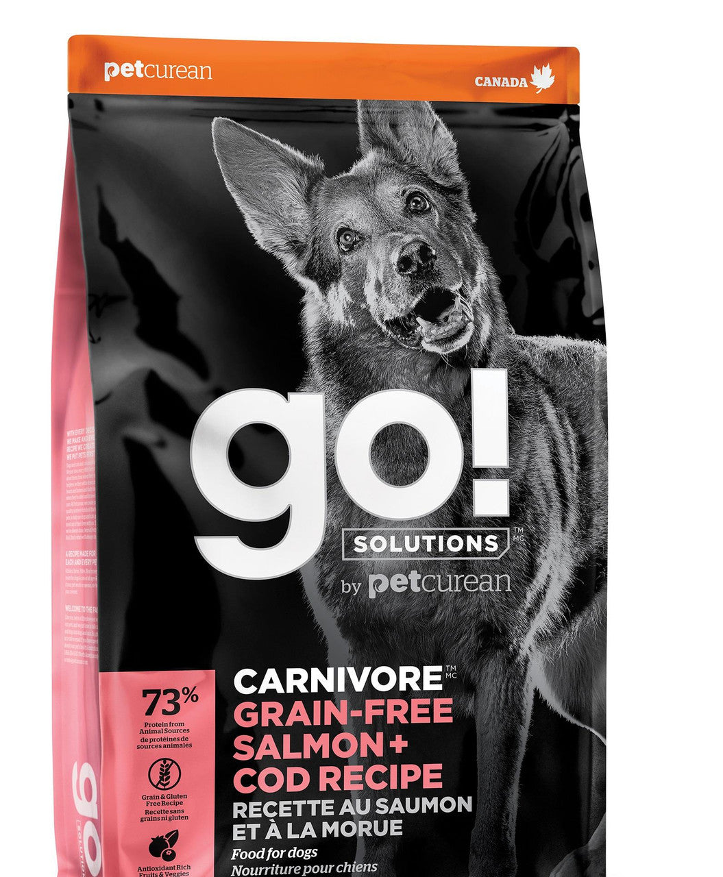 Petcurean GO! CARNIVORE Grain Free Salmon + Cod Recipe for dogs 22lb {L-1}152240 815260005234