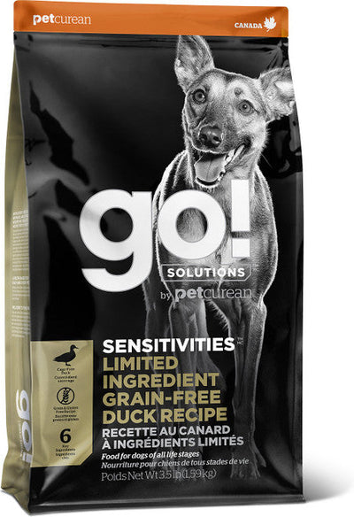 Petcurean GO! SENSITIVITIES Limited Ingredient Grain Free Duck 22lb {L - 1} 152274 - Dog