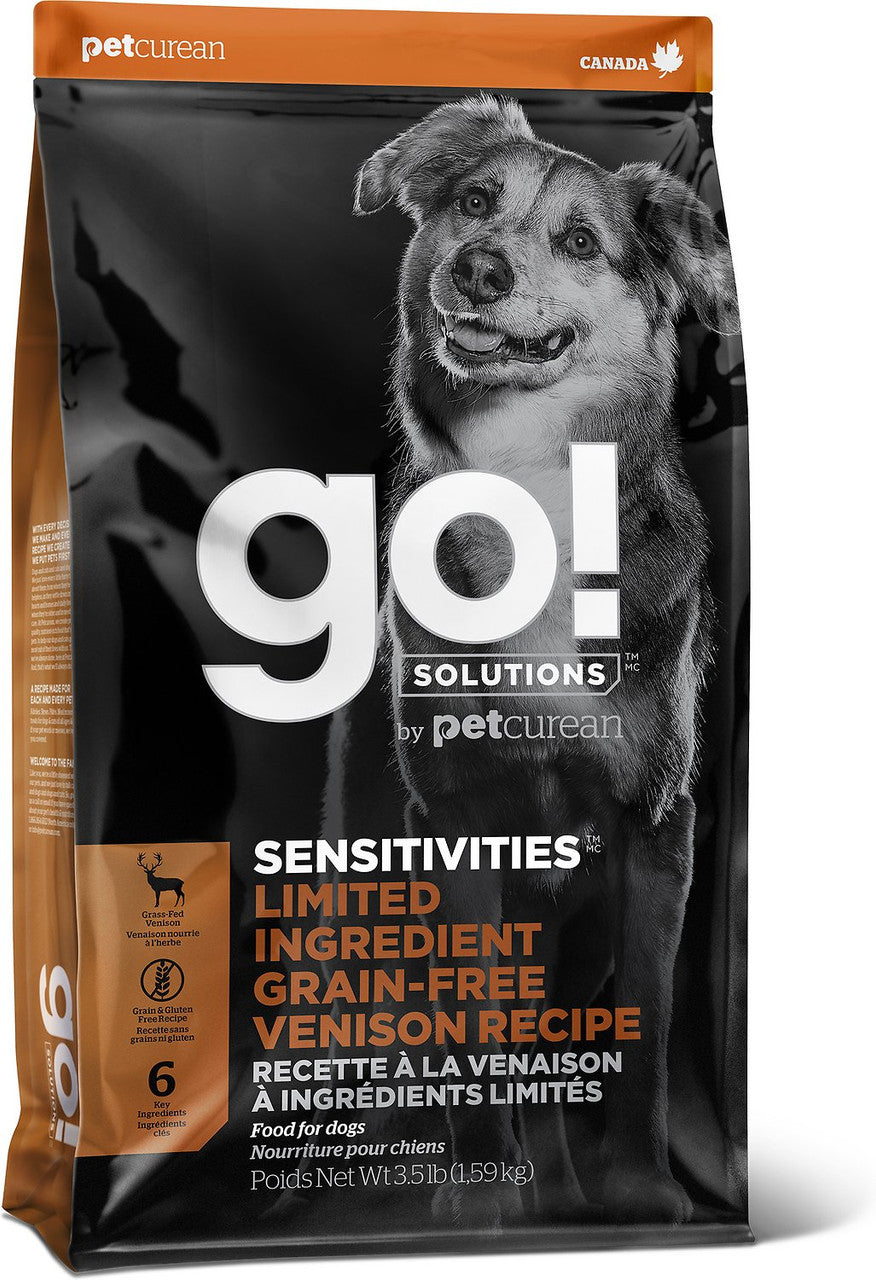 Petcurean GO! SENSITIVITIES Limited Ingredient Grain Free Venison Dog 22lb {L-1} 152271 815260005890