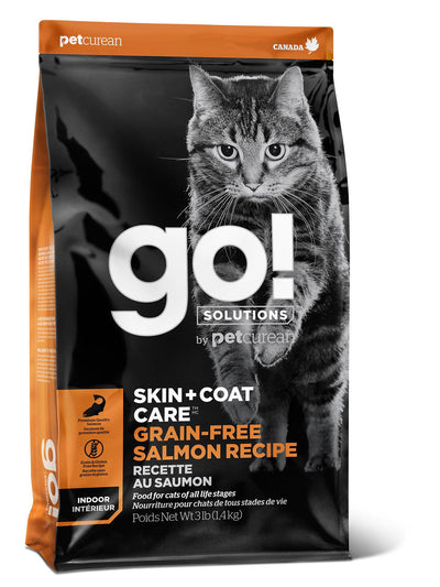 Petcurean Go! Skin & Coat Care Grain Free Salmon Recipe for cats 3lb C=6 {L-1}152229 815260005012