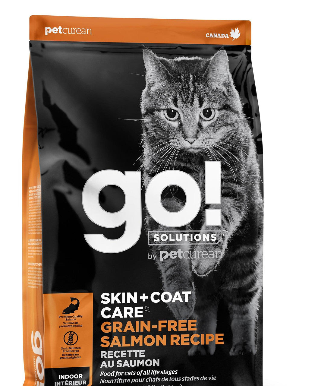 Petcurean Go! Skin & Coat Care Grain Free Salmon Recipe for cats 8lb C=4 {L-1}152230 815260005029