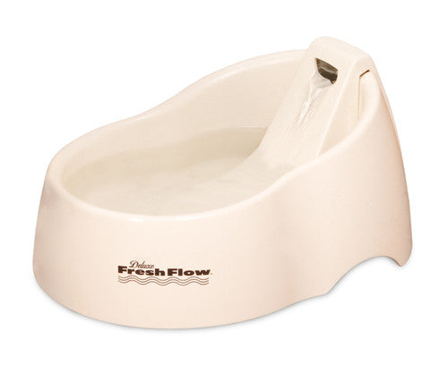 Petmate Deluxe Fresh Flow Fountain For Cats Bleached Linen MD - Cat