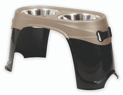 Petmate Easy Reach Diner Feeder Black/Pearl/Tan XL 14.5in - Dog