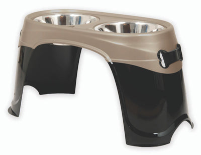 Petmate Easy Reach Diner Feeder Black/Pearl/Tan XL 14.5in