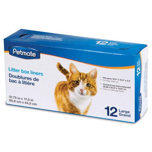 Petmate Litter Pan Liners Clear 12ct LG - Cat