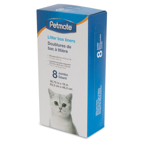 Petmate Litter Pan Liners Clear 8ct Jumbo - Cat