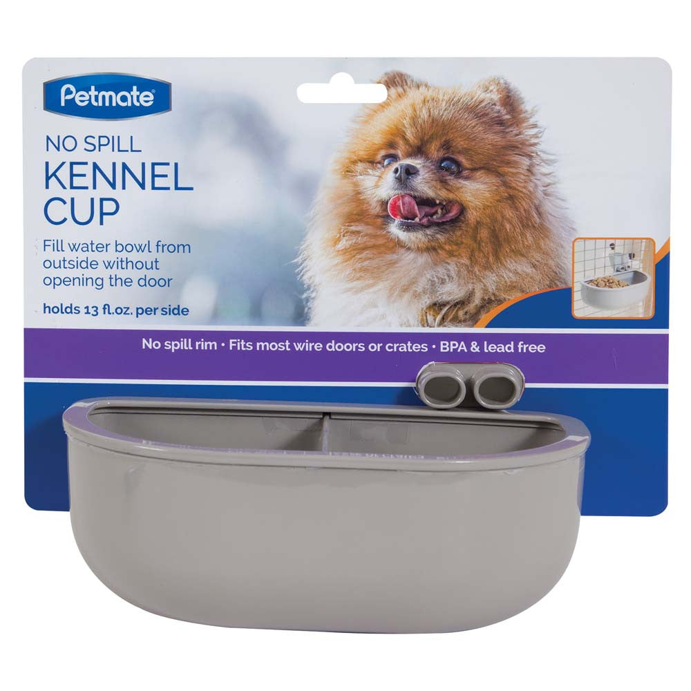 Petmate No Spill Kennel Cup Double Grey One Size
