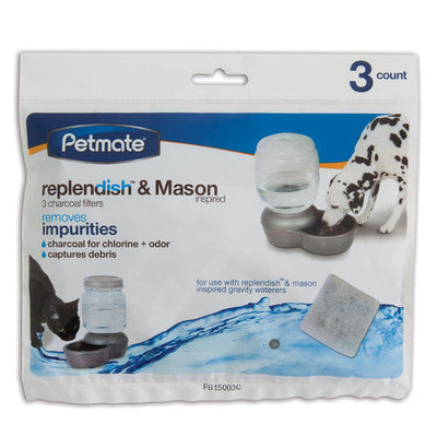 Petmate Replendish Charcoal Filter Tray Grey 3 Pack - Dog