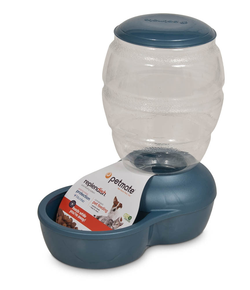 Petmate Replendish Feeder with Microban Pearl Peacock Blue SM
