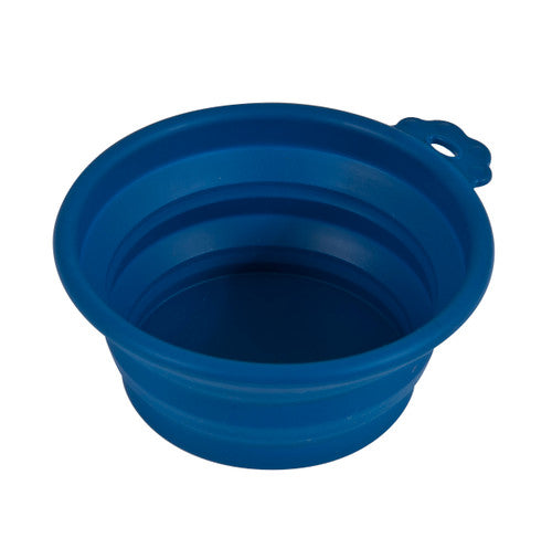 Petmate Silicone Round Travel Pet Bowl Navy Blue MD - Dog