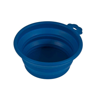 Petmate Silicone Round Travel Pet Bowl Navy Blue SM