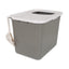Petmate Top Entry Cat Litter Box Brushed Nickel Base Pearl White Lid One Size