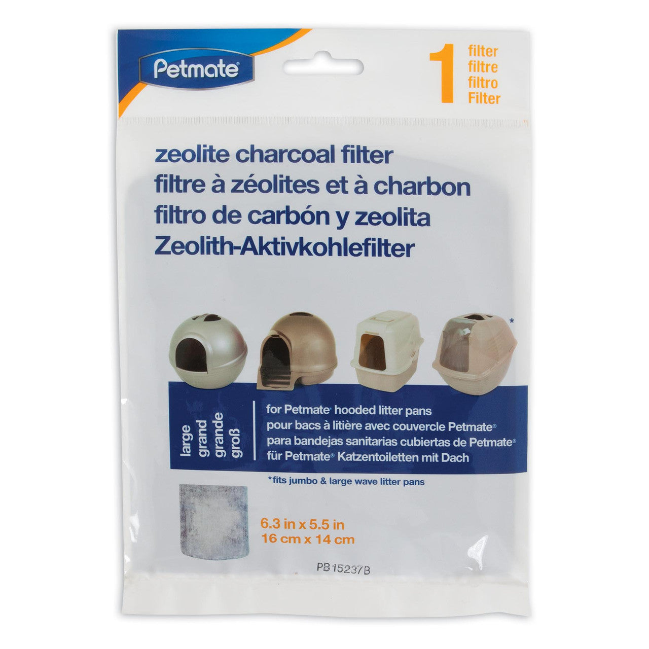 Petmate Zeolite Filter for Hooded Cat Litter Pan Black/White LG
