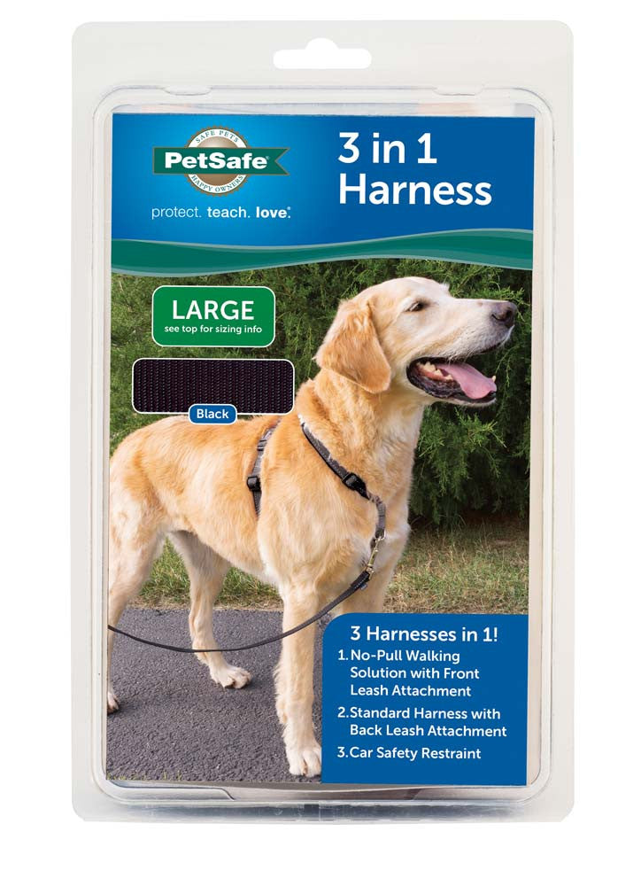 PetSafe 3in1 Dog Harness Black LG