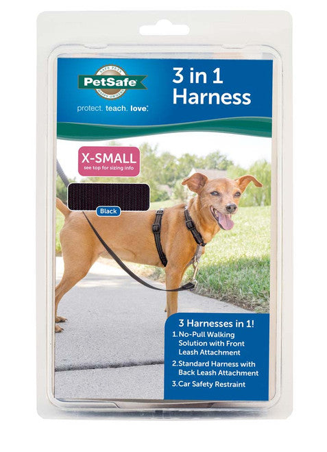 PetSafe 3in1 Dog Harness Black XXS