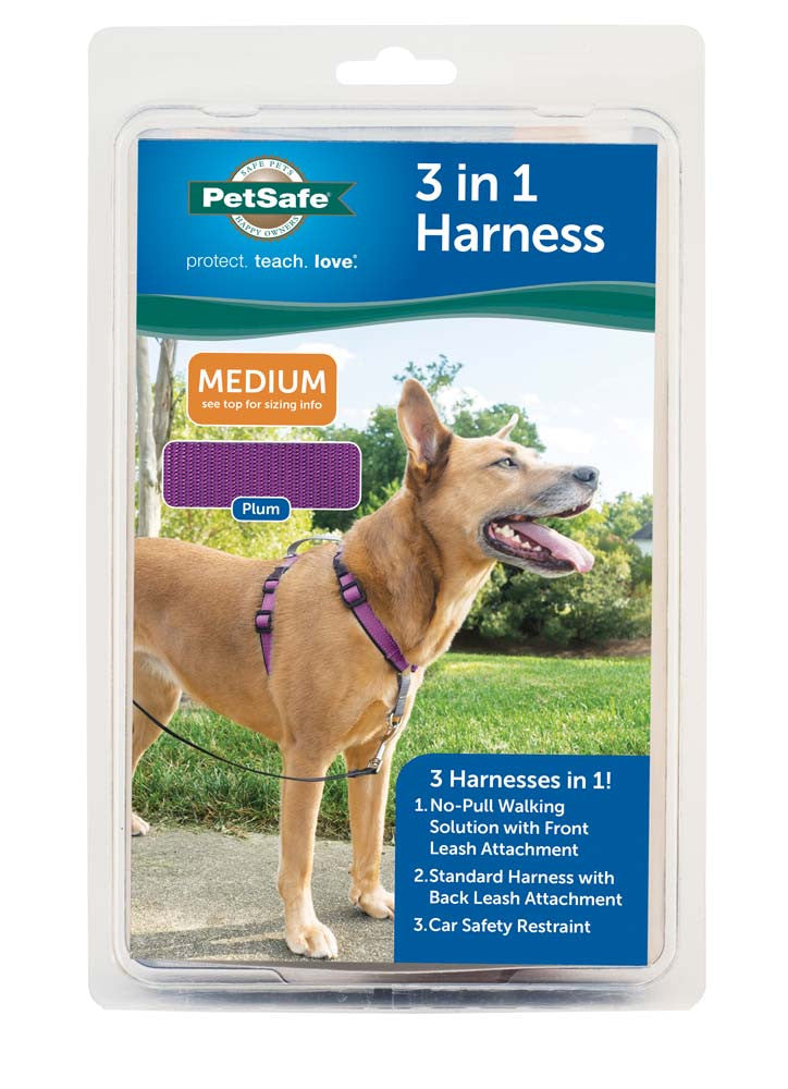 PetSafe 3in1 Dog Harness Plum MD