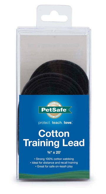 PetSafe Cotton Training Leash Black 5/8 in x 20 ft - Dog