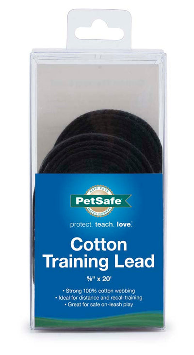 PetSafe Cotton Training Leash Black 5/8 in x 20 ft