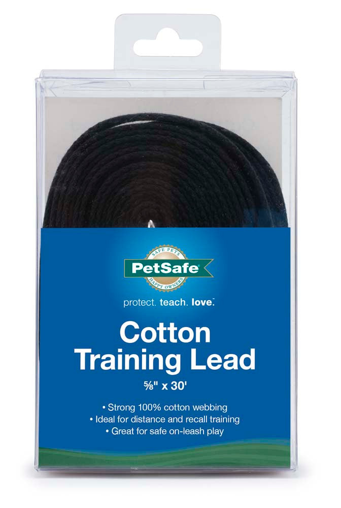 PetSafe Cotton Training Leash Black 5/8 in x 30 ft