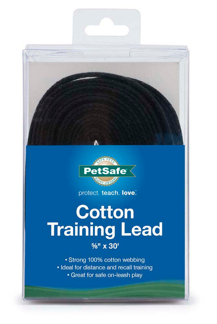 PetSafe Cotton Training Leash Black 5/8 in x 30 ft - Dog