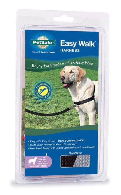 PetSafe Easy Walk Dog Harness Black/Silver MD/LG