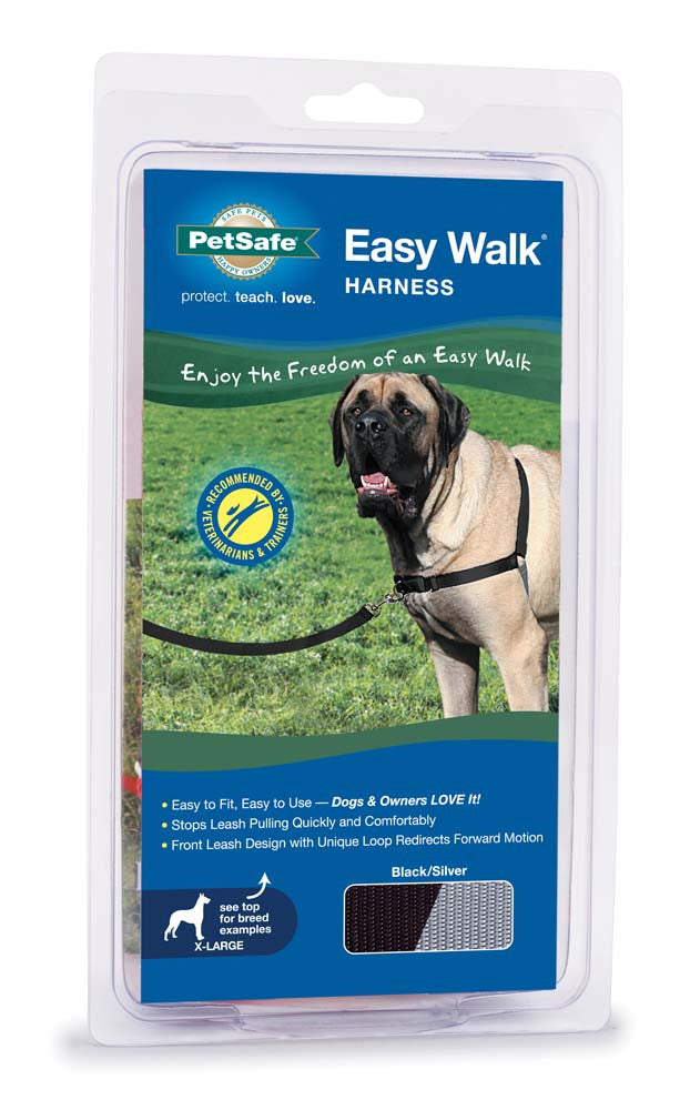 PetSafe Easy Walk Dog Harness Black/Silver XL