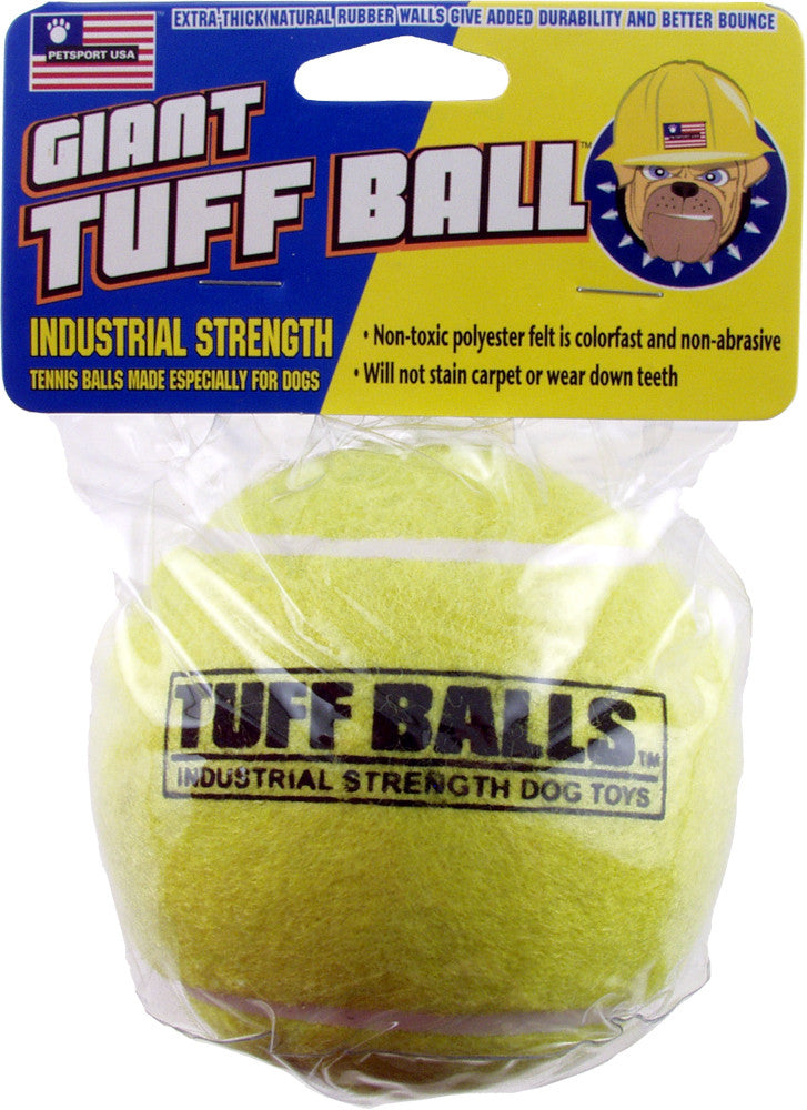 Petsport USA Tuff Ball Dog toy Yellow 1 Pack 4 in