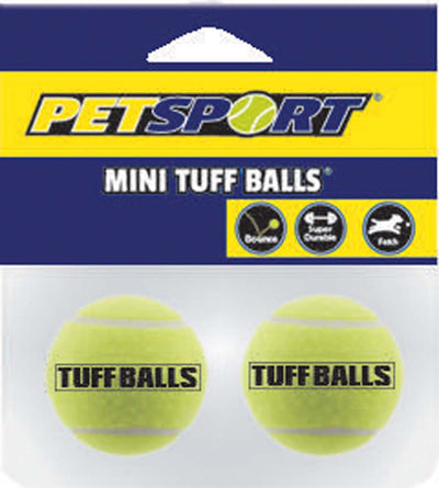 Petsport USA Tuff Ball Dog toy Yellow 2 Pack 1.5 in