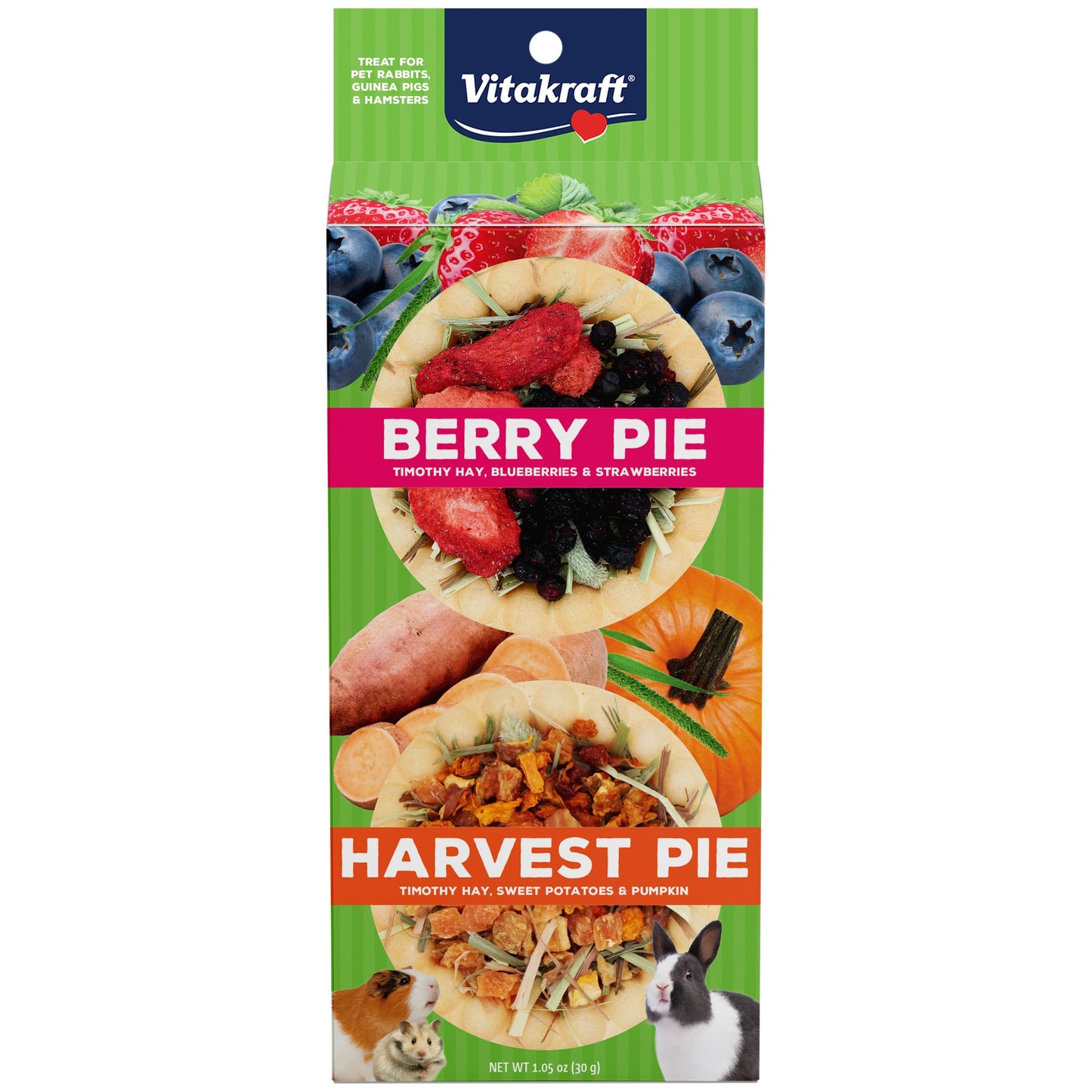 Vitakraft Berry Pie & Harvest Pie Small Animal Treat 1.05 oz 051233579375