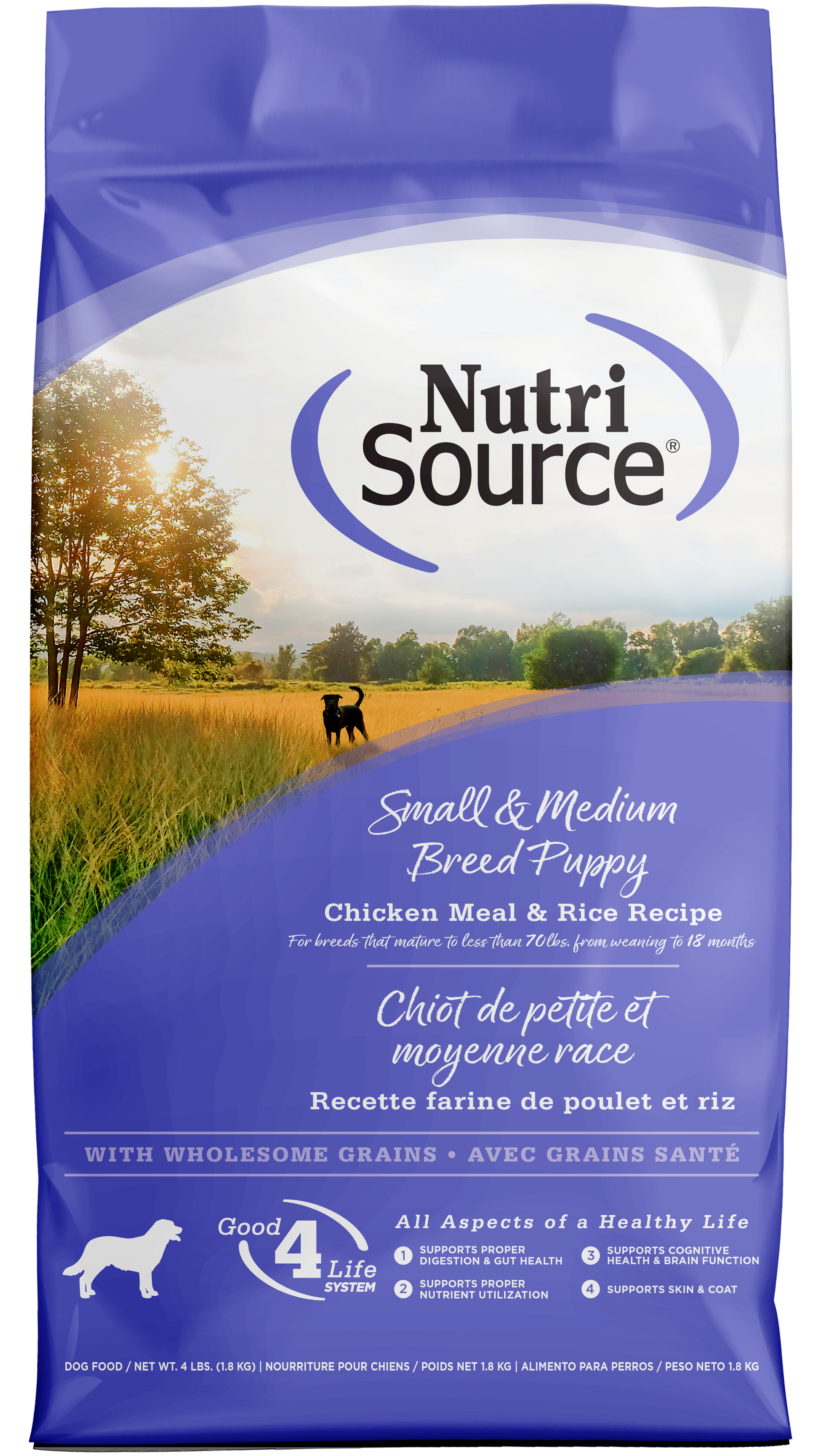 NutriSource Small & Medium Breed Puppy Dry Dog Food Chicken & Rice 4 lb 073893263067