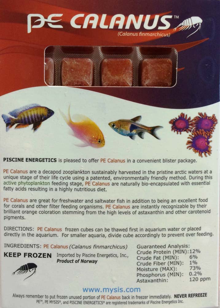 Piscine Energetics Calanus Frozen Fish Food 4 oz SD-5