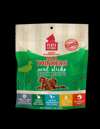 Plato Mini Thinkers Duck Dog Treat Recipe 3oz {L + 1x} 595111