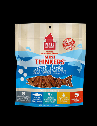 Plato Mini Thinkers Salmon Dog Treat Recipe 3oz {L + 1x} 595109