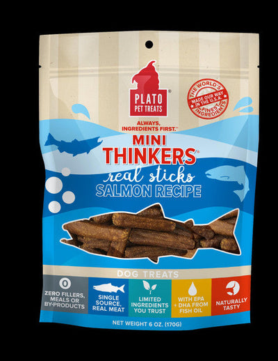 Plato Mini Thinkers Salmon Dog Treat Recipe 6oz {L + 1x} 595112(D)