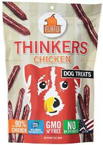 Plato New Thinkers Chicken Sticks Dog Treats-10-oz-{L+x} 859554001458