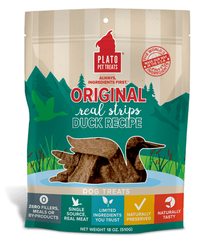 Plato Original Real Strips Duck Recipe 18oz {L + 1x} 595093 - Dog