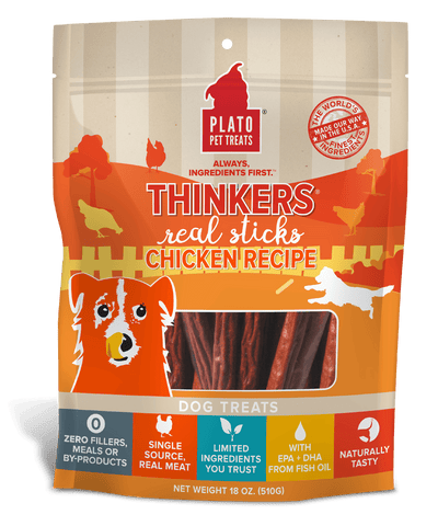 Plato Thinkers Chicken Dog Treat 18oz {L+1x} 595095 850002221565